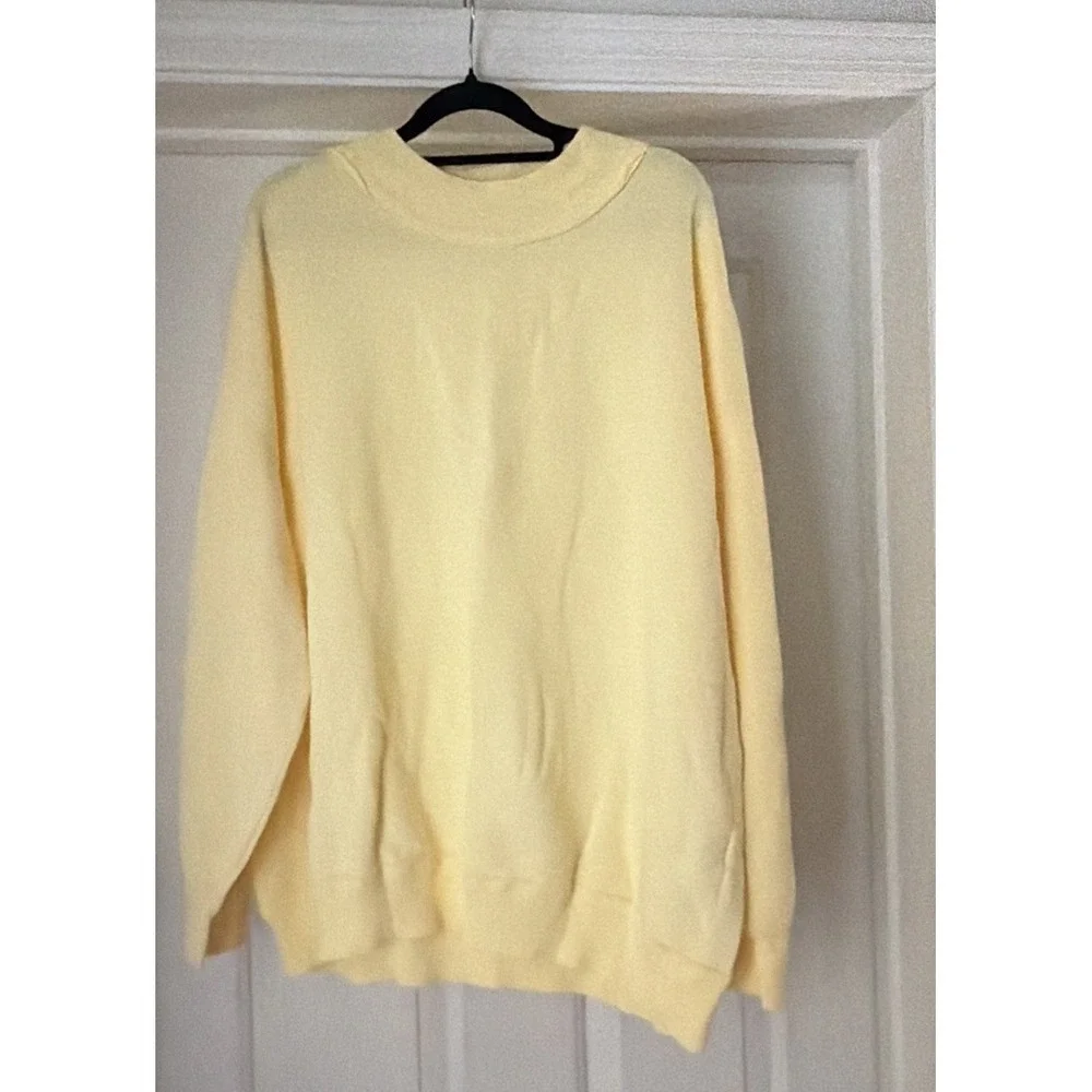New We The Free People Small/S Palm Springs Pullover Sweater Oversized Banana Ye